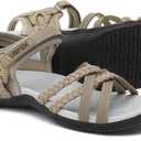 UBFEN Women's Hiking Comfort Sport Sandals Beach Vacation Camping Casual Sport Sandals with Adjustable Straps and Arch Support, Size 41