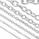 Coiris 33 Feet Stainless Steel Cable Chain for Jewelry Making Bulk, 2.5mm Soldered Link Chain Spool for DIY Necklaces Bracelets Crafts, Anti-Tarnish Metal Chain Roll (No Clasps Included)