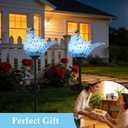 Solar Garden Lights Outdoor Blue Bird Hand-Blown Glass Stake | Hand Blown Glass Bird with Solar light, Weather Resistant, Easy Setup, Ideal for Lawn and Pathway Decor, 2 Pack Blue