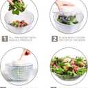 COOK WITH COLOR Electric Salad Spinner, Round 4.5L Capacity Fast Drying & Easy Spin for Fresh Greens, Cream