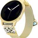 Magnetic Strap for Galaxy Watch 8 / Watch 8 Classic Band, Metal Milanese Slim Dressy Bracelet for Samsung Watch Bands Women, Starlight Rose Gold Sport Mesh Loop Bling Wristband 40mm 44mm 46mm Gilr Gift