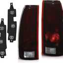 CNNELL Tail Lights LED Assembly Rear Lights Compatible with Chevy Tahoe Silverado Blazer/Fit GMC Sierra Yukon Suburban 1500 2500 1988-1999/Fit Cadillac Escalade 1999-2000 Connector Circuit