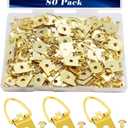 80PCS D Ring Picture Hangers with Screws,Single Hole Picture Hanging Hooks Picture Hanging Hardware,Picture Hooks for Mirror, Frame,Clock, Decoration, Paintings