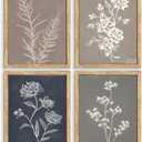 GUMEYJIA Boho Wall Art Set of 4 for Framed Minimalist Botanical Print Canvas Art Rustic Vintage Farmhouse Home Kitchen Wall Decor (8x10 in)