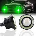 KaiDengZhe 2PCS Super Bright 3" Projector Universal LED Fog Light 12V 10W Green COB Halo Angel Eye Rings For Moto Headlight Car Daytime Running Light DRL Driving Light Fog Light Bulb