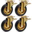 Nefish 8 Inch Outdoor Heavy Duty Caster, Large Castors Wheels Set of 4 with Brake, Durable Industrial Grade Casters 3200 LBS, 360 Degree Plate Swivel Castor Wheels for Cart, Workbench, Machine