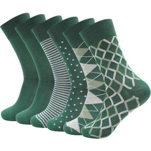 Mens Lightweight Dress Socks Combed Cotton Quick Dry Anti Odor Size 8-13 Dress Socks for Men (Green)