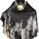 Professional Barber Cape - Hair Cutting Cape with Adjustable Neck Closure, Salon Quality Styling Cape for Hairdressers and Barbers - Gold Chain