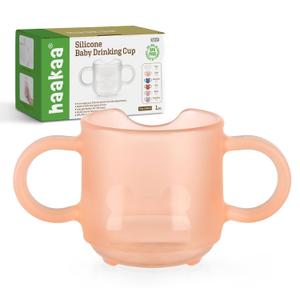 haakaa Silicone Baby Training Cup, Toddler Learning Open Cup for Baby 6 Months+, Drop-Proof BPA Free, 5 Ounce (Coral)