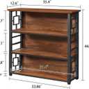 HOMISSUE Book Shelf, 4 Tier Deep Bookshelf with Storage, Engineered Wood and Metal Shelf Bookcase, Low Short Bookcases for Small Space, Living Room, Bedroom, Office, Rustic Brown