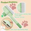 3 x Cat Comb Dog Comb Pet Hair Removal Tool Flea for Cats and Dog Lice Cat Brush with Release Button Self-Cleaning with Long & Short Stainless Steel Metal Teeth for Shedding