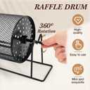 Teenyyou 2 Pcs 7" X 4.7" Small Raffle Drum Upgraded Ticket Spinner Holds 600 Tickets Raffle Wheel Spinner with Stand Drum Cage for Games Events