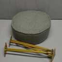 IBUYKE Teddy Velvet Round Footrest Stool Ottoman, Makeup Vanity Stool Side Table, Velvet Dressing Table Seat, Pouf Couch Stool, for Living Room Bedroom, Light Green WBD009D (without storage)