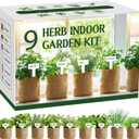 9 Herb Indoor Window Garden Kit, Gift for Women, Mom, Friend, Mother, Her, Birthday, Housewarming, Unique Home Kitchen Gifts for Garden Starter Beginner Lovers
