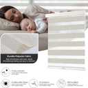 AOSKY Cordless Zebra Blinds for Windows Pull Down Roller Window Shades Dual Layer Light Filtering Privacy for Day and Night, Free-Stop Door Shades for Home Easy to Install Linen Cream 36" W X 72" H