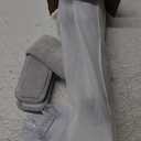 Portable Self-Squeeze Mini Mop, Short Rotatable Hand Wash-Free Flat Squeeze Mop with Crevice Brush and Reusable Microfiber Pads, Floor Cleaning System (Mop+4 Pads), Gray