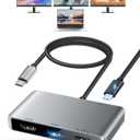 avedio links USB C to HDMI Multi Monitor Adapter, HDMI Splitter 1 in 3 Out Extended Display for Triple Monitor with 100W PD Port, Out 1 4K@60Hz, Out 2 and 3 1080p, Display for Windows Mac OS