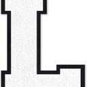 3 x 6-1/2" Varsity Letter Patches White Iron On Letters Letterman Jacket Patches Chenille Large Iron On Letters for Clothing Jacket/Hoodie/Varsity L