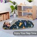 Primlect Thickened Toddler Nap Mat with Removable Pillow and Minky Blanket, Extra Large 55''x35'' Sleeping Bag, Washable, Roll up, Perfect for Daycare, Preschool, Kindergarten, Boys and Girls Dinosaur