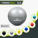 ProsourceFit Weighted Toning Exercise Balls for Pilates, Yoga, Strength Training and Physical Therapy, Silver 6lb