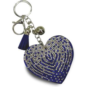2 x Sparkling Keychains Bag Charms for Women Girls, Crystal Bling Rhinestone Key Ring Car Fob, Backpack Handbag Accessories