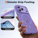 Case for iPhone 17 Pro 6.3'' Compatible with Magnetic Mag-Safe Charging [Camera Control Button] [Camera Protection] Matte Translucent Military Grade Shockproof Phone Case, Light Purple
