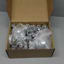 54 Pcs Mini Silver Disco Balls - Hanging Mirror Ornaments for Party, Wedding, Christmas Supplies (1.2 Inch, 2 Inch, 3.2 Inch, 4 Inch)