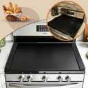 Noodle Board Stove Cover with Handles for Electric, Gas Stove Top (Black)