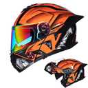 TRIPERSON Modular Motorcycle Helmet, Flip-Up Full Face Helmet with Dual Visor, DOT Approved for Adult Men and Women, Street Bike Racing Helmet (Orange Knight, XXL, Colorful)