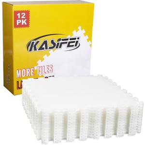 kasifei Hockey Synthetic Ice Tiles (12 Pack, 23.5 SQFT) - Dryland Flooring Tiles - Build Your Own Year-Round Hockey Training Surface - Easy to Assemble