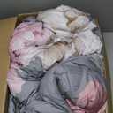 Dobuyly Pink and Grey Comforter Set King Size 7 Piece Bed in a Bag, Floral Printed on Gray Comforter Set with Sheets, Soft Microfiber Botanical Complete Bedding Set for All Season