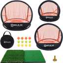 Pop Up Golf Chipping Practice Net Set - Indoor/Outdoor Golfing Target Accessories for Golf Practice - Improve Your Short Game - Gifts for Men, Dad, Mom, Husband, Women, Kid, Golfers