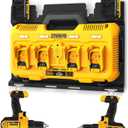 Demao Wall Mount Bracket for DeWalt DCB104 Charger&Battery, Heavy Duty Drill and Battery Holder for DeWalt Wall Mount Metal Tool Drill Holders, Tool Holder for DeWalt Battery Charger