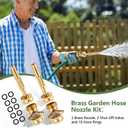 2 Set Garden Brass Hose Nozzle Kit, Heavy Duty Adjustable Dial Hoses Nozzle, Jet High Pressure Water Sprayer, Upgraded Wing Handle Hose Shut Off Valve, 3/4" GHT Connector, Extra 10 Rubber Washers, 3.35 inches , 1.77 inches