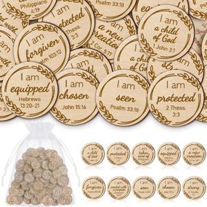 150 Pcs Scripture Pocket Tokens Bulk Bible Verse Party Favors Jesus Bible Verse Coins Christian Party Gifts for Scripture Study Sunday School Church Prayer