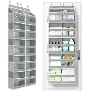 Yecaye 5-Tier Over The Door Organizer Dual-Column, 80lbs Load Over The Door Storage of 10 Compartments, Heavy Duty Door Organizer Hanging for Bedroom Closet Dorm Bathroom Pantry, Grey 1 Pack
