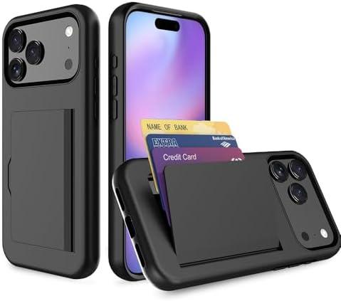 Amazon.com: FDTCYDS for iPhone 17 Pro Case with Card Holder,Credit Card Slot Protective Wallet Case - Black : Cell Phones & Accessories