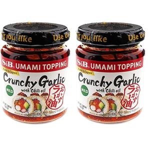 S&B Chili Oil with Crunchy Garlic, 3.9 Ounce (Pack of 2), Best Before 11/10/2025  S&B Chili Oil with Crunchy Garlic, 3.9 Ounce (Pack of 2), Best Before 11/10/2025