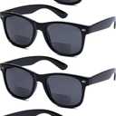 Yogo Vision Bifocal Reading Sunglasses Men Women Sun Readers Stylish Frame Outdoor UV400 Glasses Beach Fishing Travel, Pack of 4, +2.25