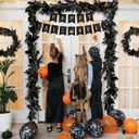 Halloween Decorations Black Spider with Maple Leaf Halloween Picks Garland for Home Party Mantle Indoor Outdoor Backdrop Wall Decor 70.87 Inch