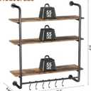 3 Tier Industrial Pipe Floating Shelf, 31.5" Kitchen Wall Shelves, 31.5 Inch3 Tier