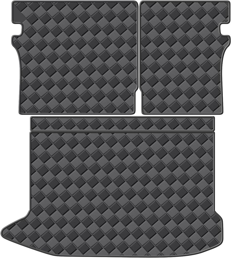 Cargo Mat & Backrest Mats for Hyundai Kona 2018-2023/ Kona N 2022-2023/ Kona Electric 2019-2023 Accessories, All Weather Waterproof Rear Cargo Liner Rear Trunk Liner Back Seat Cover Protector