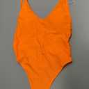 RELLECIGA Women's One Piece Thong Swimsuit (Large, Orange)
