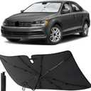 EcoNour Foldable Windshield Sun Shade & Window Tint Fit for 2011-2016 2017 2018 Volkswagen Jetta Sunshade, Front Car Window Shades Sun Visor, UV Protection, Heat Blocker, Car Accessories