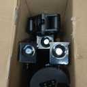 WALI Triple Monitor Stand, Free Standing Three LCD Monitor Fully Adjustable Desk Mount Fits 3 Screens up to 27 inch, 22 lbs Weight Capacity per Arm (MF003), Black