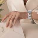 JR.DM Gold Watch Band for Women Compatible with Apple Watch  42mm 44mm 45mm 46mm 49mm Dainty Dressy Bracelet Designer Metal Chain Strap for iWatch Series 11/10