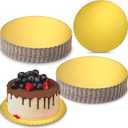 Nuenen 50 Pack 10 inch Gold Cake Boards Cardboard Cake Rounds Circle Rounds Cake Boards Scallop Edge Cakeboard Disposable Base Grease Proof Cardboard suitable for Wedding Birthday Decorating