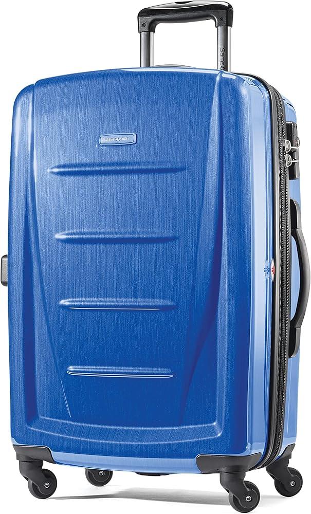Samsonite Winfield 2 Hardside Expandable Luggage with Spinner Wheels, Checked-Large 28-Inch, Nordic Blue