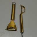 Gold Potato Vegetable And Fruit Peelers For Kitchen, Kyraton Titanium Gold Plating Stainless Steel Peelers,Sharp Blade And Ergonomic Non Slip Easy To Grip Set Of 2