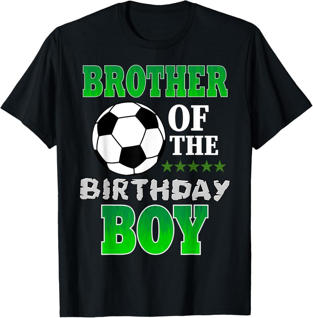 Brother of The Birthday Boy Soccer Stars Outfit T-Shirt, Small